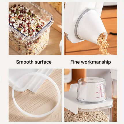 Sealed Household Grain Storage Box Transparent Rice Bucket Kitchen Storage