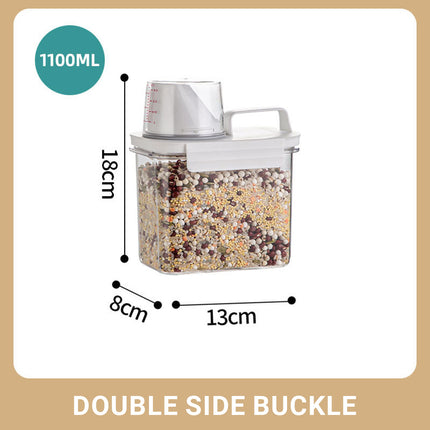 Sealed Household Grain Storage Box Transparent Rice Bucket Kitchen Storage