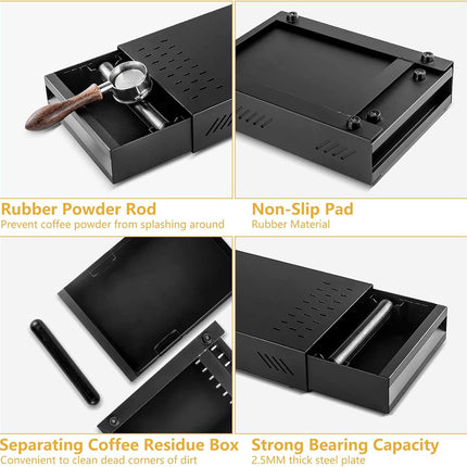 Stainless Steel Drawer Coffee Knock Box Anti Leak Easy Clean for Home Cafe Use