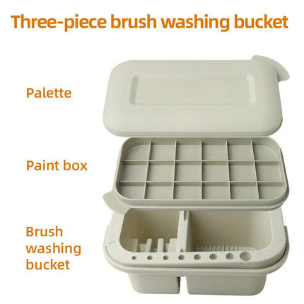 3 in 1 Multi Functional Pen Wash Bucket Portable Shabu Cleaning Tool Set