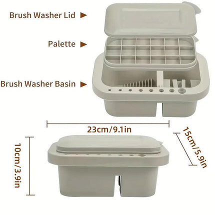 3 in 1 Multi Functional Pen Wash Bucket Portable Shabu Cleaning Tool Set
