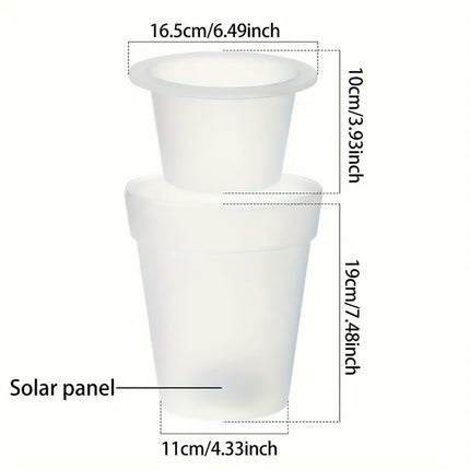 Solar Flower Pot Light Outdoor Waterproof Garden Decor Patio Yard Illumination