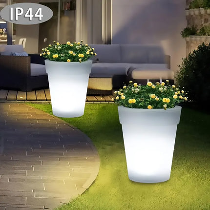 Solar Flower Pot Light Outdoor Waterproof Garden Decor Patio Yard Illumination