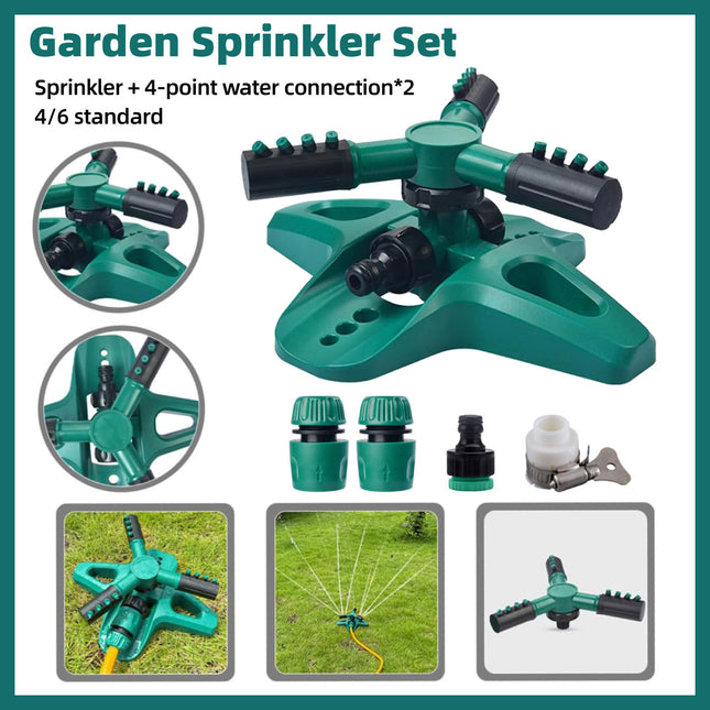 Automatic Lawn Sprinkler 360 Degree Rotating Garden Watering System Tool