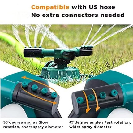 Automatic Lawn Sprinkler 360 Degree Rotating Garden Watering System Tool
