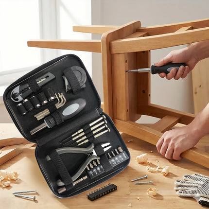 Portable Hardware Tool Kit 27pcs Hand Tools Set With Case For Diy Home Repair
