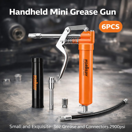 Handheld Manual Grease Gun Set 6Pcs Heavy Duty Lubrication Tool for Home Garage