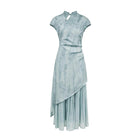 New Retro Chinese Style Slim Fit Cheongsam Dress Wrap Hip Long Skirt Feminine