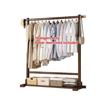 Floor Standing Clothes Rack Durable Bamboo Material for Home Bedroom Storage