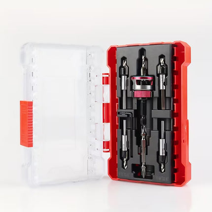 5Pcs Depth Stop Drill Bit Set Adjustable Limit Stop Kit Wood Metal Carpentry