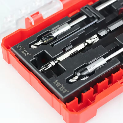 5Pcs Depth Stop Drill Bit Set Adjustable Limit Stop Kit Wood Metal Carpentry