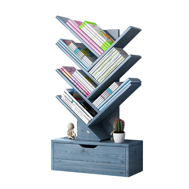 Bookshelf Display Shelf Book Storage Rack Wood Bookcase Drawer Durable Aesthetic