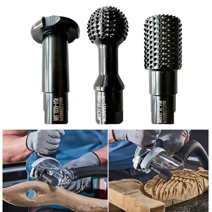 Woodworking Carving Grinding Bit Set 3Pcs M14 Angle Grinder Wood Shaping Polishing Tools