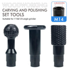Woodworking Carving Grinding Bit Set 3Pcs M14 Angle Grinder Wood Shaping Polishing Tools