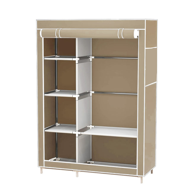 Portable Clothes Storage Cabinet Wardrobe Organizer Unit with Shelf Closet