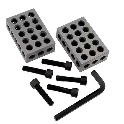 1-2-3 Inch Parallel Block Set 23 Hole Machinist Setup Blocks Gauge Tool with Case