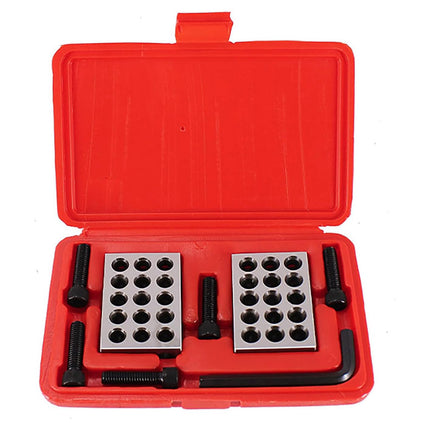 1-2-3 Inch Parallel Block Set 23 Hole Machinist Setup Blocks Gauge Tool with Case