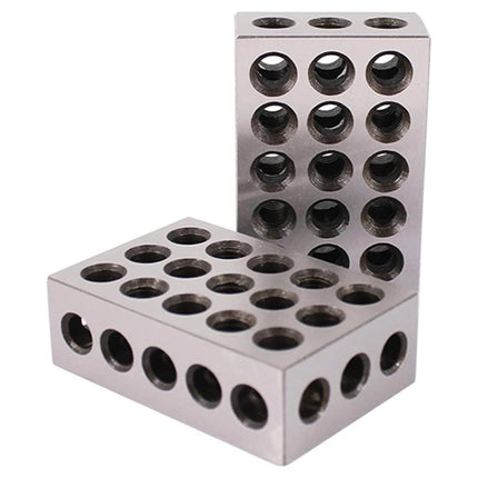 1-2-3 Inch Parallel Block Set 23 Hole Machinist Setup Blocks Gauge Tool with Case