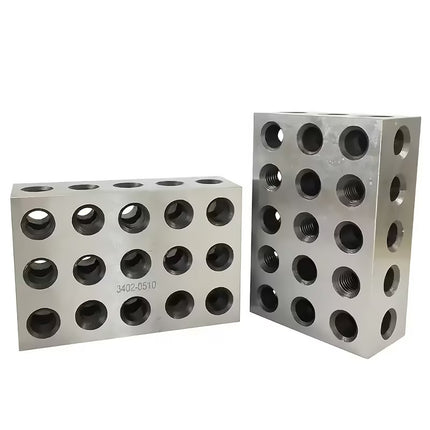 1-2-3 Inch Parallel Block Set 23 Hole Machinist Setup Blocks Gauge Tool with Case