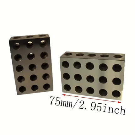 1-2-3 Inch Parallel Block Set 23 Hole Machinist Setup Blocks Gauge Tool with Case