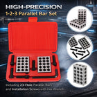 1-2-3 Inch Parallel Block Set 23 Hole Machinist Setup Blocks Gauge Tool with Case