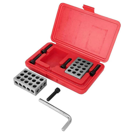 1-2-3 Inch Parallel Block Set 23 Hole Machinist Setup Blocks Gauge Tool with Case