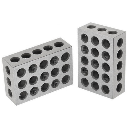 1-2-3 Inch Parallel Block Set 23 Hole Machinist Setup Blocks Gauge Tool with Case