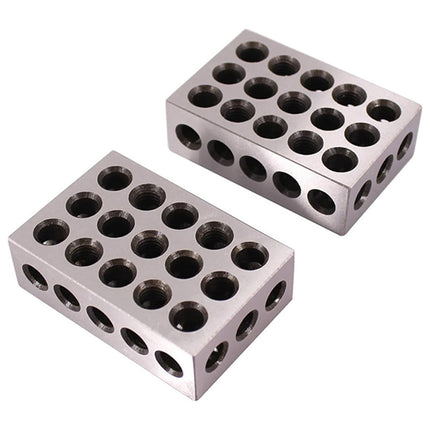 1-2-3 Inch Parallel Block Set 23 Hole Machinist Setup Blocks Gauge Tool with Case