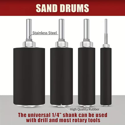 20PCS Sanding Sleeve Drum Kit for Drill Rotary Tool Wood Metal Grinding Polishing Set