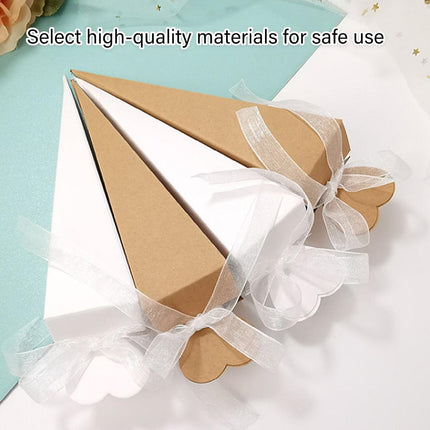 Cone Candy Boxes 50pcs Ice Cream Shape Gift Boxes Party Favour Treat Packaging