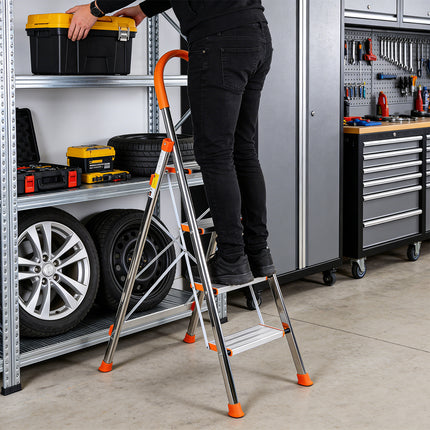 4 Step Home Folding Ladder Anti-Slip Anti-Shake Strong Load Capacity Sturdy