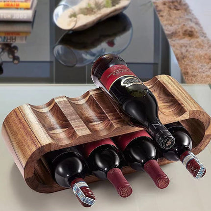 Wooden Wine Display Stand Double Layer Red Wine Holder Rack Table Bar Kitchen