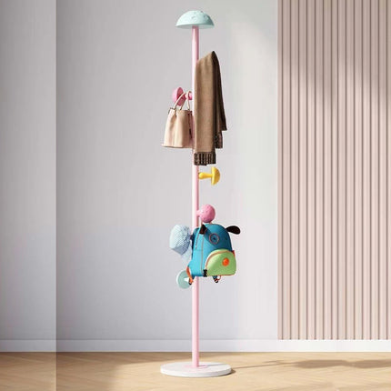 Kids Floor-Standing Coat Rack With Mushroom Hooks High-Carbon Steel