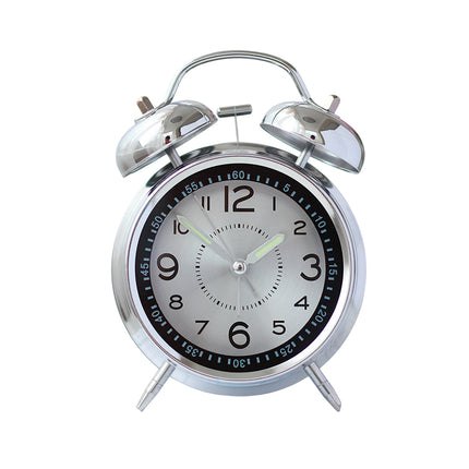 Extra Loud Metal Bell Alarm Clock Rechargeable For Heavy Sleepers Wake-Up