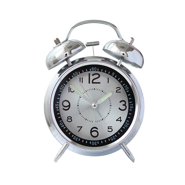 Extra Loud Metal Bell Alarm Clock Rechargeable For Heavy Sleepers Wake-Up