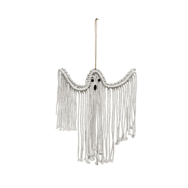 Halloween Ghost Hanging Decoration Handwoven Cotton for Home Party Yard Porch