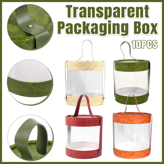 Portable Transparent Hug Bucket Dessert Cookie Boxes 10pcs Gift Candy Storage