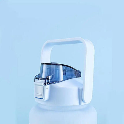 2L Large Water Bottle Straw Time Gradient Cup Fitness Jugs Sport Gym Training AU - Aimall