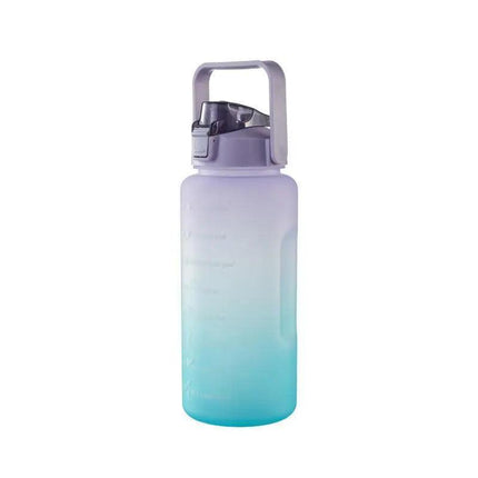 2L Large Water Bottle Straw Time Gradient Cup Fitness Jugs Sport Gym Training AU - Aimall