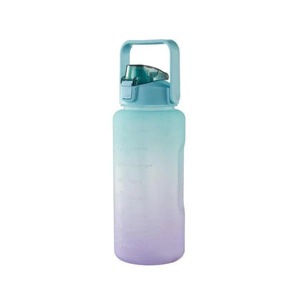 2L Large Water Bottle Straw Time Gradient Cup Fitness Jugs Sport Gym Training AU - Aimall