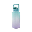 2L Large Water Bottle Straw Time Gradient Cup Fitness Jugs Sport Gym Training AU - Aimall