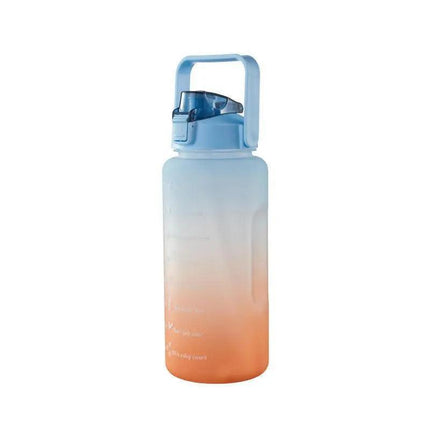 2L Large Water Bottle Straw Time Gradient Cup Fitness Jugs Sport Gym Training AU - Aimall