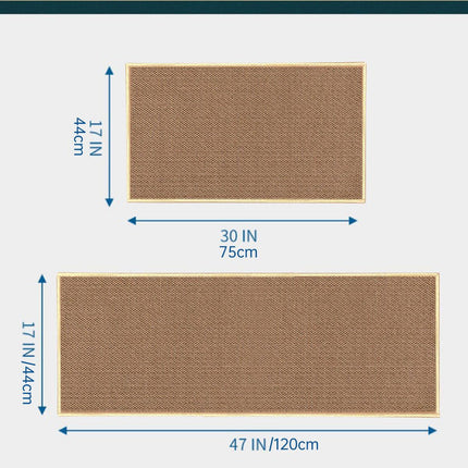 2PCS Absorbent Kitchen Floor Mat Non Slip Foldable Linen Rug with Rubber Backing