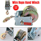 1200 lbs Hand Winch 8M Steel Wire Rope Hand Winch Manual Car Boat Trailer Camper