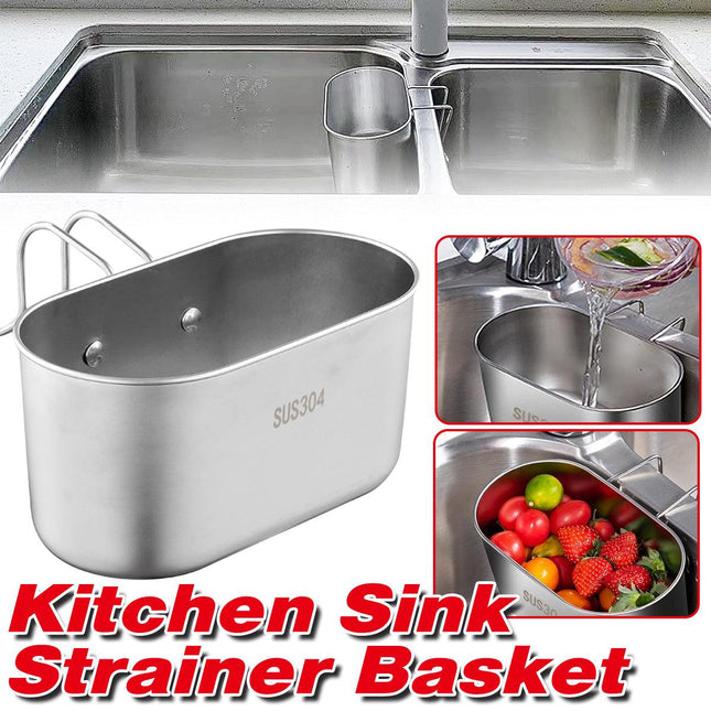 Kitchen Drain Basket 304 Stainless Steel Sink Drain Strainer Basket Food Catcher