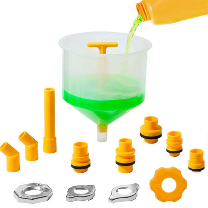 15pcs Spill Proof Radiator Coolant Refilling Funnel Kit Car Universal Adaptor
