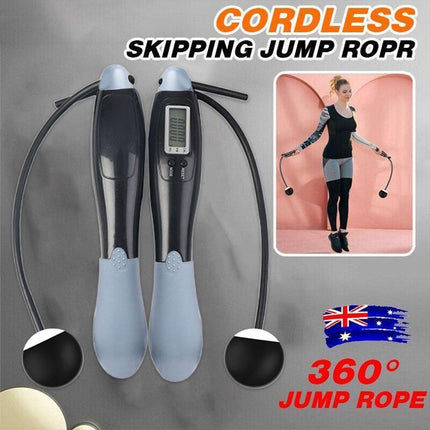 Digital Wireless Cordless Skipping Jump Rope Fitness With Calorie Counter