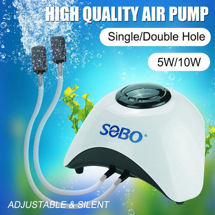 Aquarium Oxygen Pump Fish Tank Air Stone Aerator Oxygenator Pump for Freshwater