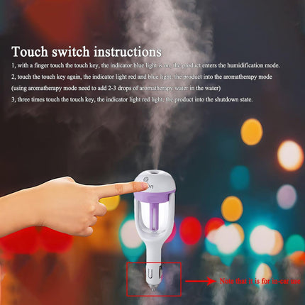 Mini Car Air Humidifier Essential Oil Diffuser Ultrasonic Aroma Mist Purifier
