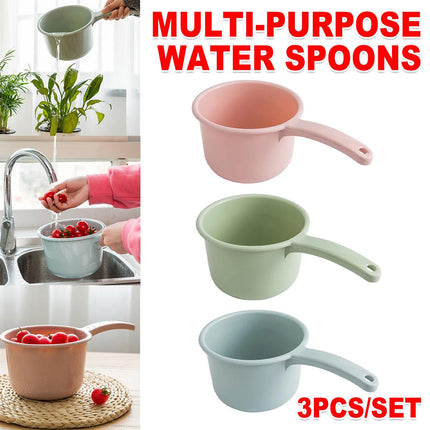 3pcs Plastic Water Scoop Multifunction Kitchen Household Washing Watering Tool